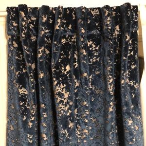 West Elm Navy velvet curtain panels (set of two)